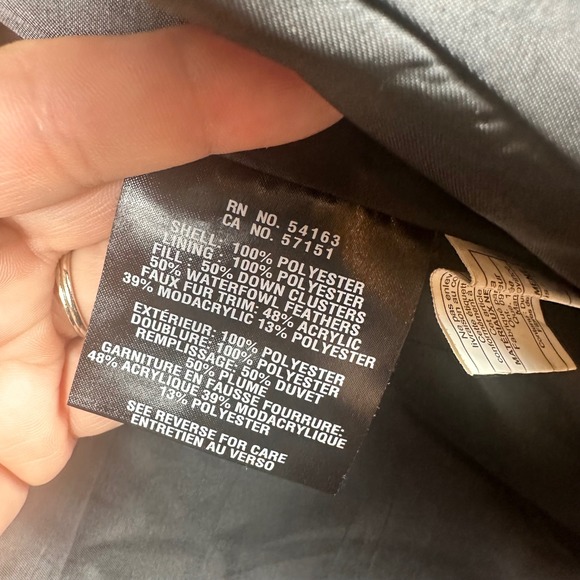 Cole Haan Signature Black Chevron Quilted Faux Fur Hood Puffer Coat M - Picture 4 of 12